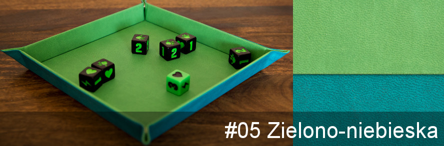 Tacka na kości (dice tray) - #05 Zielono-niebieska